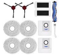12 PCS Replacement Accessory Set for Ecovacs Deebot T30 Pro Omni, Robot Vacuum Parts, 1 Main Brush, 2 Robot Vacuum Cleaner Brush, 4 Vacuum Cleaner Mop Cloth, 2 Dust Bags, 2 Filters, 1 Brush