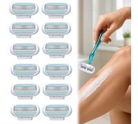 12 PCS Replacement Razor Blades Compatible with Gillette Venus, Extra Smooth 3 Layer Blade & Pivoting Razors Head, Womens Razor Blade for Venus Gillette, Effortless Glide, Easy to Replace (Blue)