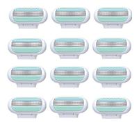 12 PCS Replacement Razor Blades Compatible with Gillette Venus, Extra Smooth Women's Razor Blade Refills,Easy to Replace, 3 Layer Blade & Pivoting Head
