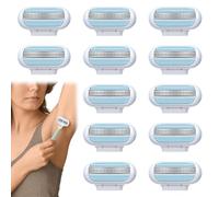 12 PCS Replacement Razor Blades Compatible with Gillette Venus, Extra Smooth Women's Razor Blade Refills, 3 Layer Blade & Pivoting Head, Effortless Glide, Easy to Replace