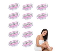 12 Pcs Replacement Razor Blades for Gillette Venus Women, 3-Layer Blades with Pivoting Head & Moisture Strip, Extra Smooth Comfort Glide Shaving Cartridges, Washable and Easy to Change