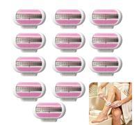 12 Pcs Replacement Razor Blades Refills for Gillette Venus, Pink | 3 Layer Pivoting Head Comfort Glide Stainless Steel Blades, Washable Easy to Replace for Body Sensitive Skin for Women