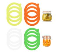 12 Pcs Replacement Rubber Seals, Jar Seals, Flexible Silicone Rubber Sealing Gasket Seal Rings, Keep Food Freshness, for Mason Storage Jars, Glass Cans (Multicolor)