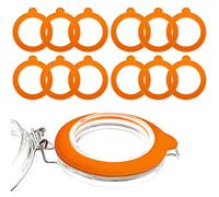 12 Pcs Replacement Silicone Gasket Seals for Jars Leakproof Airtight Rubber Sealing Rings for Regular Mouth Canning Jar, 3.75 Inches (Orange)