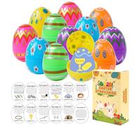 12 Pcs Resurrection Easter Story Eggs with Matching Religious Easter Story Cards Holy W ards Christian Empty Eggs for Basket Stuffers