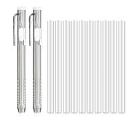 12 Pcs Retractable Mechanical Erasers Pen Shape Pencil Pen Clicks Stick School Supplies