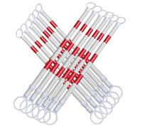 12 Pcs Retractable Telescopic Traffic Cone Barrier Poles, Extendable from 5.2 to 9.8 ft, Engineer Grade Reflective Tape (Red & White), Safety Cones for Traffic Control