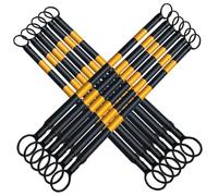 12 Pcs Retractable Traffic Cone Barrier Extension Poles, Telescopic Safety Cone Bar 5.2 to 9.8 ft, Engineer Grade Reflective Tape (Yellow & Black) for Traffic Control