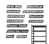 12 Pcs Reusable Magnetic Labels for Toolbox Easy Read Magnetic Printing Labels for Cabinet Workshop Garage Auto Repair