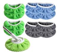 12 pcs Reusable Mop Pads for Swiffer Sweeper Mops Dry and Wet use Floor Wipes Washable Microfibre Mop Refill Pad Replacement Pads for Hardwood Floors Laminate Tile Cleaning Green Blue Gray