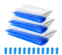 12 Pcs Reusable Roll Up Compression Bags, Space Saving Small Medium Large Vacuum Storage Bags for Clothes Bedding Travel Suitcases Packing, No Pump or Vacuum Needed(3 Sizes)