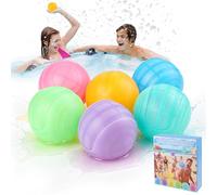 12 Pcs Reusable Water Bombs, Self-Sealing Silicone Water Balloons, One-Hand Operation Water Toys for Kids and Adults, Perfect for Garden Beach Pool Outdoor Summer Water Games
