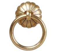 12 Pcs Ring Drawer Pulls,Antique Style Pure Brass Hangin Ring Cabinet Drawer Pull,1-1/2 in Solid Brass Drawer Knobs,Antique Bronze Dresser Drawer Handles,for Bookcase,Bedside Table,Storage Box etc