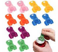 12 Pcs Ring Pull Can Opener, Ring Pull Can Opener Aid Plastic Colorful Drink Protectors Tool Compatible for Coke Beer Soda Can Beverage Barricade Leakproof Pop Covers