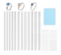 12 Pcs Ring Size Adjuster For Loose Rings, Ring Sizer UK, Invisible Ring Size Adjuster Set, Ring Spacer, Invisible Tightener Transparent Resizer with Polishing Cloth
