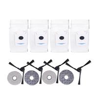 12 PCS Robot Vacuum Cleaner Replacement Parts,Compatible with X2 X2 Pro X2 Omni DEX86,Main 4 x Black Side Brush,2 x Coarse Thread Mop Cloth,2 x Gray Mop Cloth,4X Dust Bag(Pack of 12)