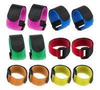 12 Pcs Rooster Collar for Crowing Control, Adjustable No Crow Chicken Neckband, Anti-Noise Nylon Straps for Poultry, 0.8 x 7.9 in, Multi-Color Set in Red Orange Pink Green Blue Yellow