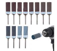 12 PCS Rotary Tool Accessories Kit, 400-2000 Grit Sanding Bands, Sanding Sticks for Both Wet and Dry for Sanding and Polishing Wooden Furniture, Timber, Metal and Cars