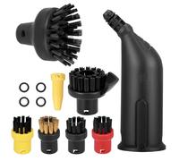 12 PCS Round Brush and Nozzle Set Compatible with Karcher Steam Cleaner Accessories SC1 SC2 SC3 SC4 SC5 SC7 CTK10 CTK20, Steam Cleaning Large Round Brush and Black Nozzle for Karcher SC3 Accessories