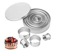 12 Pcs Round Cookie Cutter Set, Stainless Steel Pastry Cutters, Mini Cookie Cutters, Circle Biscuit Cutters, Ring Scone Cutter for Pastry Donut Fondant Baking DIY Cake
