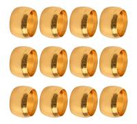 12 Pcs Round Napkin Rings, Metal Napkin Ring Gold Silver, 4 cm Napkin Holder Vintage Large, Napkin Buckle for Dining Wedding Party Anniversary Birthday Household Table Decor (Gold)