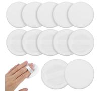 12 Pcs Round Powder Puff 2.3 Inch Cotton Makeup Dusting Powder Puff with Ribbon Face Powders Velour Puffs Pads for Loose Foundation Women Mother Festival Gifts White Washable Cosmetic Accessories