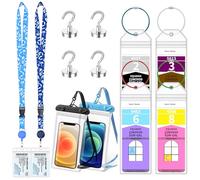 12 Pcs Royal Caribbean Cruise Essentials Kit Include Retractable Cruise Lanyards for Ship Card, Luggage Tags Holder, Waterproof Phone Pouch, Magnetic Hook for Royal Caribbean & Celebrity Cruise Lines