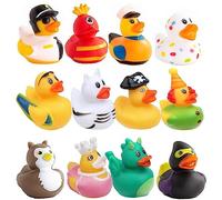 12 PCS Rubber Bath Ducks, Baby Bath Ducks, Bath Duck Funny Small, Colourful Rubber Ducks, Children's Bath Toy, for children, baby shower, children's birthday parties, beach and in the pool