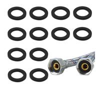 12 Pcs Rubber Hose Washer, Black Washers, Rubber Connector Seals, 39mm OD 26mm ID 3 mm thickness Faucet Pipe Water Tap Connecting Spacer Gasket Ring Fastener Bolt Shower Kitchen
