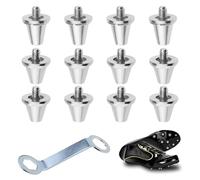 12 PCS Rugby Studs Replacement Compatible with Nike Puma New Balance for adidas Studs Football Studs,included Wrench(11mm*8+13mm*4),Football Boots Rugby Studs,Rugby Studs,M5 Metal Studs Football Boots