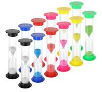 12 pcs Sand Timer Hourglass Timer Coloured Hourglass Set 30 S 1 min 2 min 3 min 5 min 10 min for Teeth Cleaning School Kitchen Home Decoration Game Props