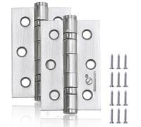 12 Pcs Satin Nickel Hinges - 75 mm Ball Bearing External & Internal Heavy Duty Door Hinges for Wood