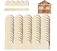 12 Pcs Scalloped Wood Trim Unfinished Wavy Wooden Molding Border for Bookshelf and Cabinet, Decorative Scallop Edging for DIY Crafts and Room Aesthetic, 15.7 x 3.54 Inch