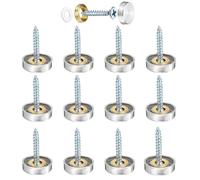 12 PCS Screw Covers Caps, Stainless Steel Mirror Screws Decorative Caps Cover Nails, Chrome Cap for Screws for Furniture, Cabinets, Boats, Automotive & DIY Projects