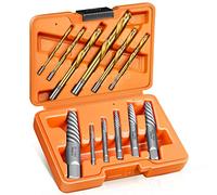 12 Pcs Screw Extractor and Left Hand Drill Bits Set, Easy Out Bolt Extractor Set Spiral Flute Stripped Screw Remover Reverse Cobalt HSS Steel Drill Bit for Remove Broken Tight Screws Bolts Studs