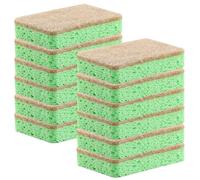 12 PCS Seep Eco Sponges, Seep Sponges Eco-Friendly and Compostable, Plastic Free Kitchen Sponge, Scratch Free Scrubbers, Dual-Sided Washing Up Sponges for Non-Stick Pans & Dishes
