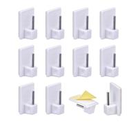 12 PCS Self-Adhesive Hooks, Self Adhesive Curtain Hooks, Net Curtain Hooks for Sheer Curtains, Net Drapes & Lightweight Window Treatments