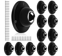 12 Pcs Self Adhesive Mini Ball Casters Furniture Wheels Black | Steel Ball Build, 360 Degree Swivel Movement, Simple Attachment, for Storage Bins and Plant Stands