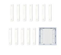 12 Pcs Self-Adhesive Strips, Self Adhesive Magnetic Strips for Fly Screen,Strip for Window Fly Screens,No Punching Installation for Mosquito Nets Door Curtains (White)