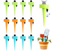 12 Pcs Self Watering Plant Spikes, Plant Watering Devices, Adjustable Vacation Self Watering Devices with Slow Release Control Valve Switch Bottle Drip Irrigation System, for Garden Indoor Plants