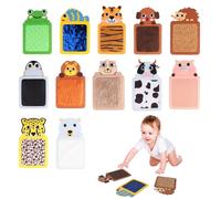 12 Pcs Sensory Mats for Kids - Educational Animals Sensory Pads Fidget Toys for Kid Toddler Baby, Autism Sensory Tiles Wall Panel Disorder Toys for Tactile Play/Anxiety Relief, Playful Learning Gift