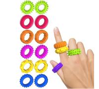 12 Pcs Sensory Rings for Autism,Silicone Sensory Fidgets Anxiety Stress Rings Toys Relief for Kids School Adhd Aids,Small Squishy Stimming Finger Toy Silent Quiet Focus for Adults Teenagers Boys Girls