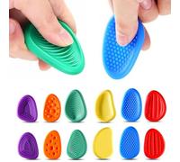 12 Pcs Sensory Stones, Fidget Toys for Kids - Textured Soft Worry Stone for Autism Kids, Multicolor Silicone Sensory Toys, Fidgets for School, Social Emotional Feelings Toys Anxiety Relief
