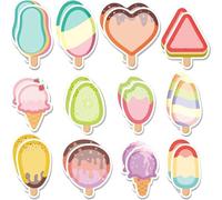 12 Pcs Set Back to School Sticky Notes, Cartoon Animals Sticky Notes, for School, Office Memo, Party Bags Filler, Student Kids Gifts (360Pcs) (ice Cream)