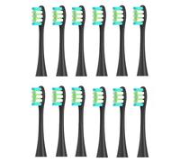 12 pcs/Set Electric Toothbrush Replacement Brush Heads Compatible with Oclean X/X PRO/ Z1/ F1/ One/Air 2/ SE Bristle Nozzles(12pcs Gray)(12pcs Black)