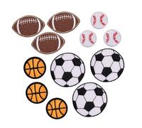 12 Pcs/Set Football Iron On Patches Football Embroidered Patches Sew On Appliques for Jeans Skirt