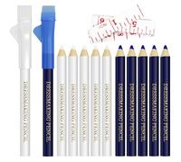 12 Pcs Sewing Pencil for Fabric, Water Soluble Fabric Marking Pencil with Caps and Tape Measure, Tailor's Chalk Tracing Tools for Quilting Tailoring Embroidery Dressmakers DIY Crafts (Blue & White)