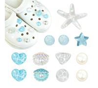 12 Pcs Shoe Charms Compatible with Crocs, Beach Theme Clog Accessories Set