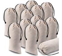 12 Pcs Shoe Dust Bags Beige Duster Flannel Single Shoe Pouch with Drawstring Closure Washable Breathable Shoe Covers for Travel Home Luggage Handbags, 8 x 17 Inches, beige, black