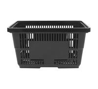 12 Pcs Shopping Baskets with Handles,Large Plastic Shopping Basket Market Grocery Retail Store with Handles Black 28l Easy to Stack,for Bookstores,Supermarkets,Ktv